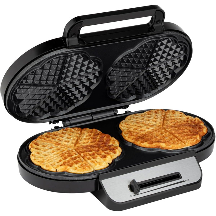 Clatronic Heart-Shaped Waffle Maker - Non-Stick, Adjustable Browning, 1200W - WA 3745