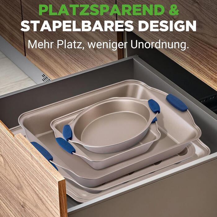 Набір форм для випічки NutriChef 6 шт. – дека для випічки, форма для мафінів, кексова форма з антипригарним покриттям, термостійка до 230°C, стіклива з силіконовими ручками з вуглецевої сталі – ідеально підходить для тортів, хліба та мафінів