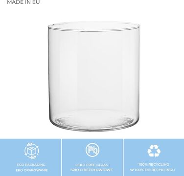 Скляна циліндрична ваза TREND FOR HOME Naida 19 см, прозора, декор для квітів, свічник, велика підлогова ваза для весілля, Ø 19 см, 4848 мл