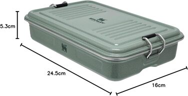 Stanley Useful Classic Box 1.2L - Dishwasher Safe - Stainless Steel Lunchbox - Stackable Sandwich Box - BPA-Free - Secure Closure, Hammered Green, Hammertone Green