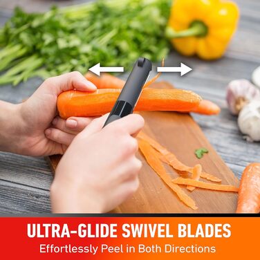 Овочечистка Mueller Austria UltraGlide з поворотним лезом, нержавіюча сталь, ергономічна ручка, для овочів і фруктів