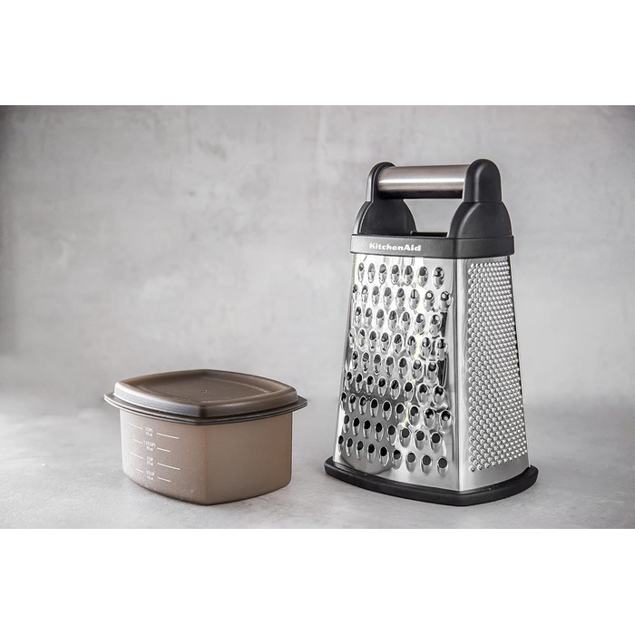 KitchenAid Чотиригранна тертка для сиру з нержавіючої сталі з шинковкою, теркою та зчищувачем цедри, 1 шт.
