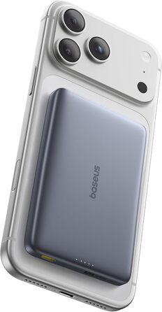 Power Bank Baseus Picogo AM41: 10000mAh, Qi2 Magsafe, 27W PD, бездротова зарядка 15W, USB-C, для iPhone 17/16/15/14/13/12, Space Gray