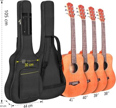 Чохол для гітари LHTECHTOY 40/41 дюймів: гіга-сумка, рюкзак, чохол з оксфорду для акустичної гітари