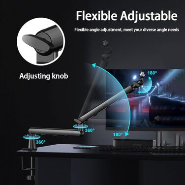 Кріплення для мікрофона з низьким профілем та каналами для кабелів – для Blue Yeti, Snowball iCE, HyperX QuadCast, Elgato Wave та інших