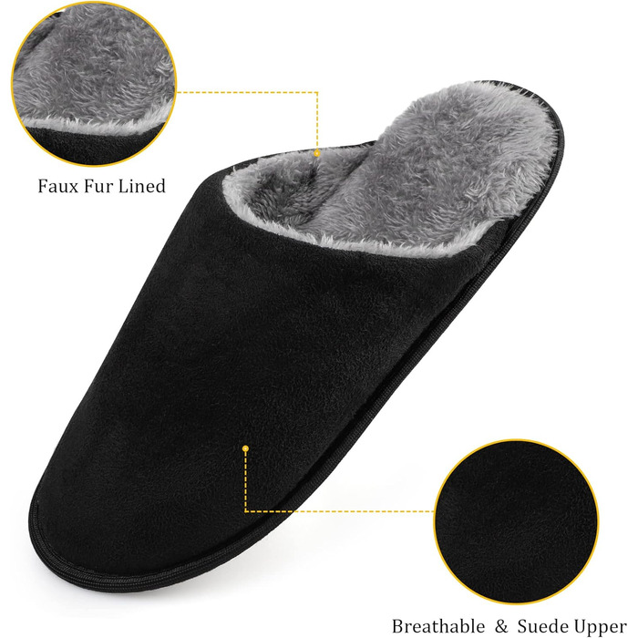 Тапочки домашні для чоловіків та жінок, теплі, з плюшем, зимові, з піною Memory Foam, антиковзаючі, м'які, пухнасті, для дому та вулиці, 46/47 EU, Стиль 10