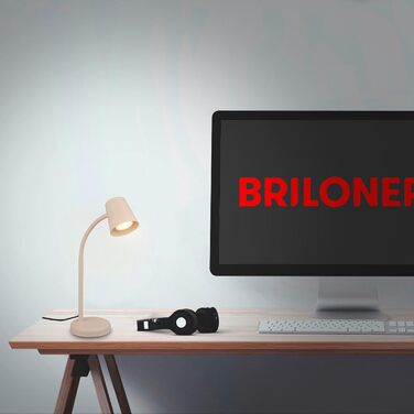 BRILONER LED настільна лампа бездротова з сенсором, поворотна, регульована, знімний джерело світла, для дому та офісу, 38,5 см, бежева