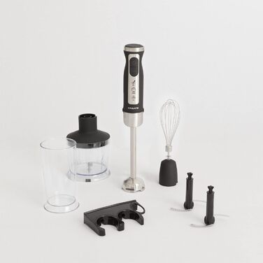 Блендер PROTOOL Stabmixer з аксесуарами: 7 швидкостей + Turbo, титанове покриття, 6 аксесорів (чорний)