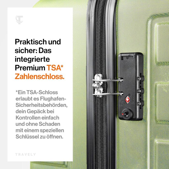 Набір валіз Travely з полікарбонату (77см, 67см, ручна поклажа) з TSA замком та плавними колесами