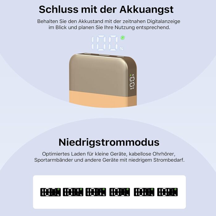 Power Bank Nobis 35W 10000mAh з двома USB-C, USB-A та цифровим дисплеєм (Оранжевий)