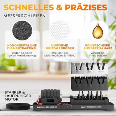 Електричний точило для ножів Diamant TG2202 - 3 фази, 15 градусів, з магнітним збирачем стружки