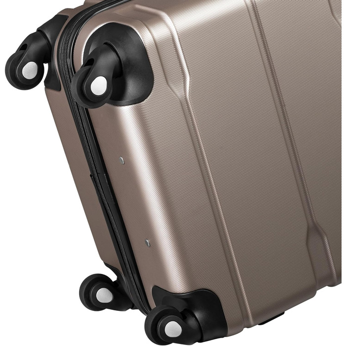 Набір валіз Zelsius 4 шт. з ABS, з кодовим замком, 4 колеса, внутрішній роздільник | Набір валіз з жорсткою оболонкою, великі валізи, багаж, ручна валіза (шампань, 3 шт.)