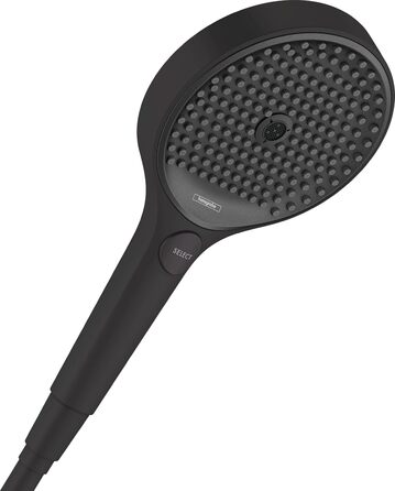 hansgrohe Rainfinity - Showerhead, Handheld Shower with 3 Spray Patterns, Round Showerhead (⌀ 130 mm), Showerhead with Anti-Limescale Function, (Matte Black)