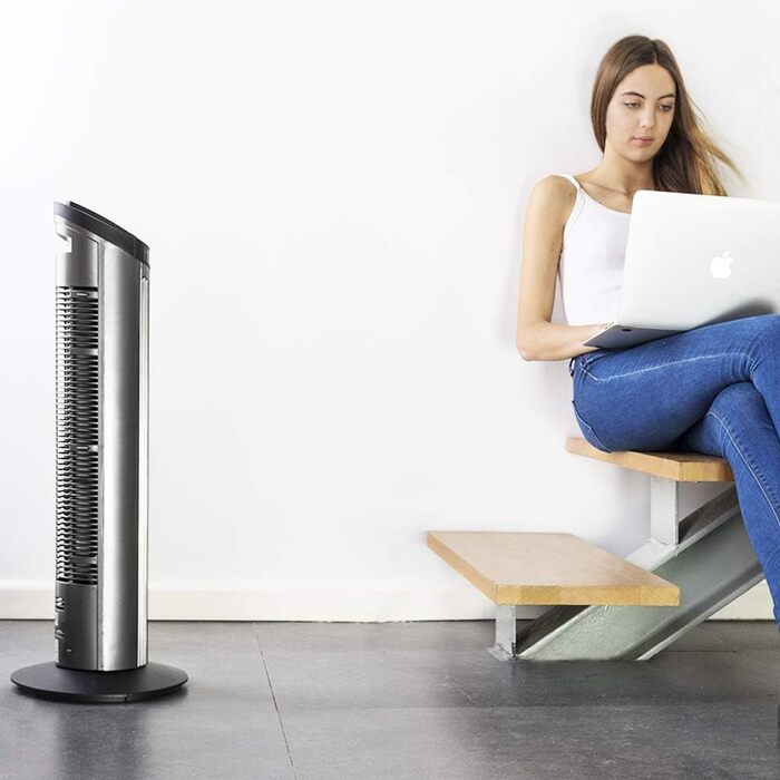 Вентилятор Cecotec Digitale Turm EnergySilence 890 Skyline, 50 Вт, 76 см, з таймером, пультом, мідний мотор, 3 швидкості, 3 режими, чорний