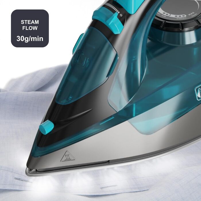 Праска Black+Decker BXIR3000E з керамічною підошвою, 3000 Вт, 200 г/хв, антинакип, функція розпилення, вертикальне прасування, дезінфекція