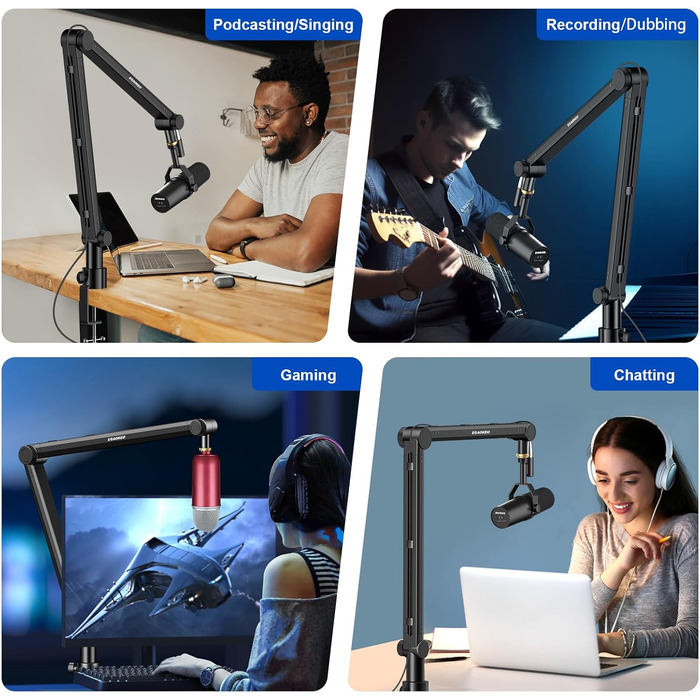 Кріплення для мікрофона Aokeo AK-48 – підходить для Shure SM7B, Blue Yeti, HyperX QuadCast та інших