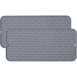 Силіконовий килимок для посуду, 2 шт., 44,5 x 20,5 см (17,5' x 8'), сірий - Silikon Trockenmatte