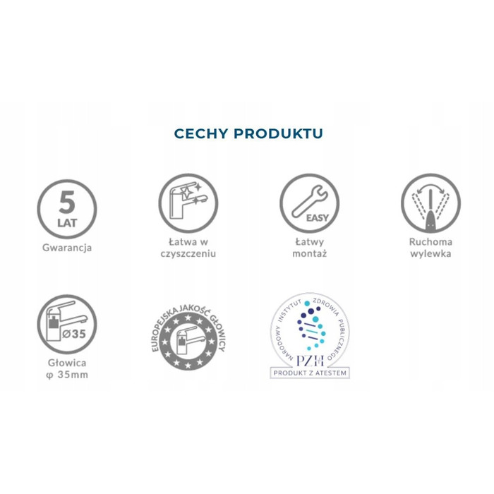 Змішувач для кухні стійкий Kuchinox Elza, чорний, сріблястий