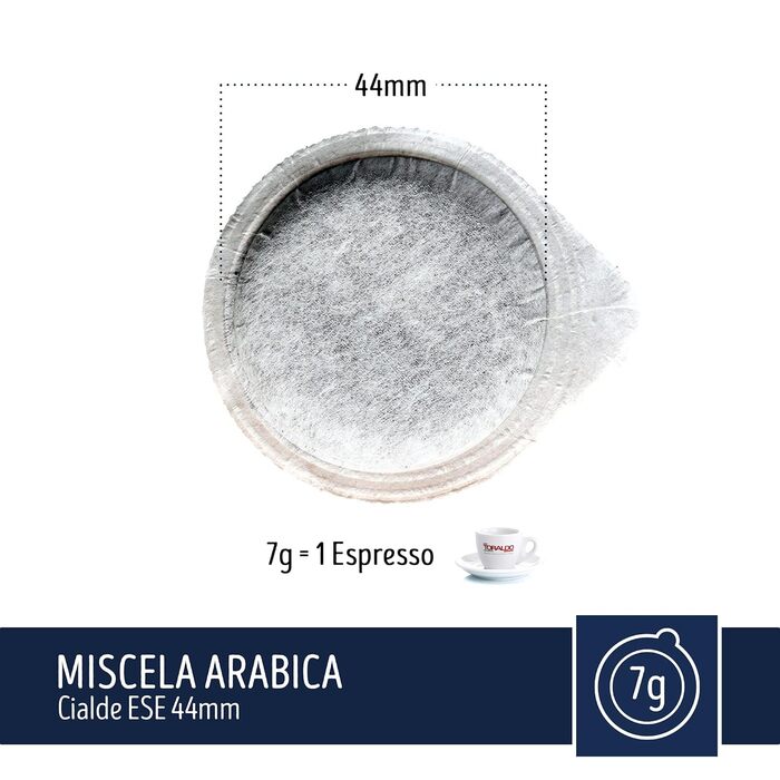 Кава Caffè Toraldo Miscela Arabica в капсулах ESE 44 (150 шт по 7 г), еспресо