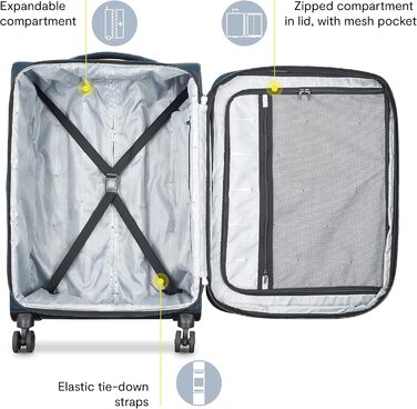 Чемодан DELSEY Paris Sky Max 2.0 Softside Розширюваний з спінерами, Зелений (2-Piece Set (21/24), Синій)