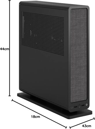 Корпус Fractal Design Ridge Black Mini-ITX для ігрового ПК з PCIe 4.0, 2 вентилятори 140мм PWM, USB Type-C