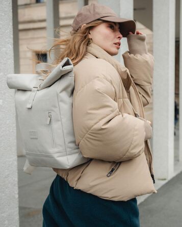 Міський рюкзак Johnny Urban Robin Small, водостійкий, для жінок і чоловіків, з відділенням для ноутбука 12'', компактний роллтоп для університету, міста та бізнесу, темно-сірий
