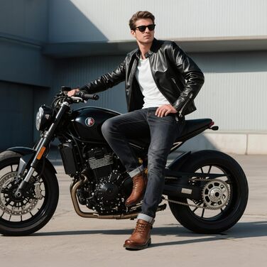 Черевики Bruno Marc для мотоциклів, бойові, на шнурівці, з блискавкою, зружна устілка, коричневі (42 EU)