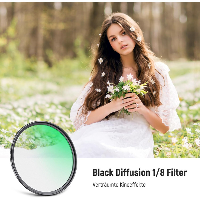 Фільтр NEEWER Black Diffusion 1/4 - м'який ефект кіно, для відеозйомки та портретів (52mm)