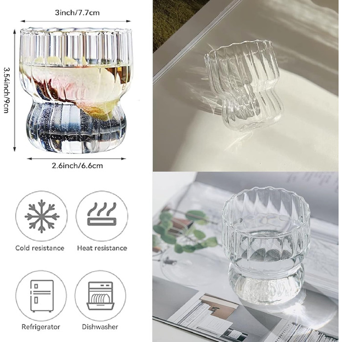 FYBlossom Cappuccino Glasses 4 pcs 250 ml Clear Glass
