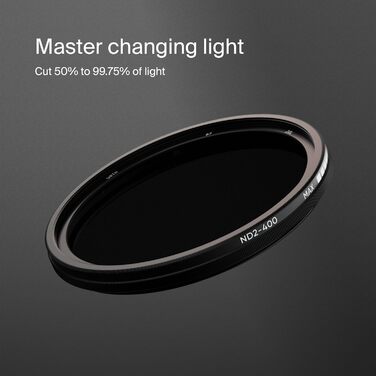 Графільтр Urth 82mm Variabler ND2-400: регулювання щільності ND2-400 (1-8.6 Stop)