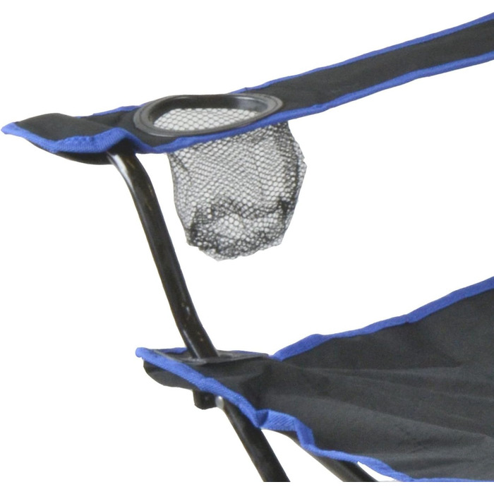 Кемпінговий стілець складаний з підлокітниками та тримачем для напоїв, сірий/рожевий (чорний/синій)