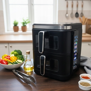 Аерофритюрниця AirDweller Air Fryer з двома чашами, 11 л, 2800 Вт, чорна