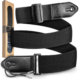Гітарний ремінь Belfort® для електрогітари, акустичної гітари, класичної гітари, бас-гітари та укулеле. З мікрофібри, з інструкцією (чорний)