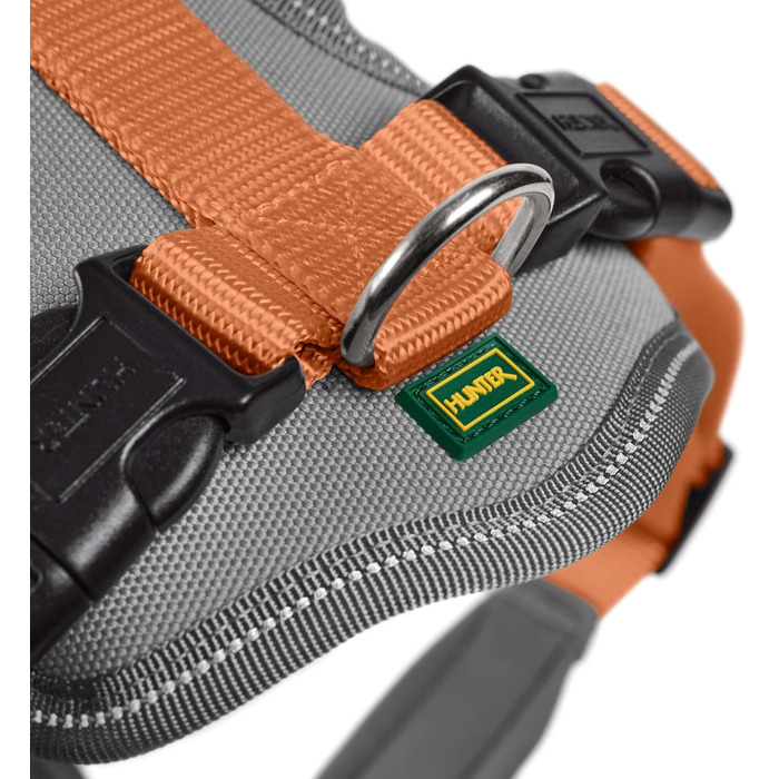 Нашийник для собак HUNTER Neopren, розмір L, колір: мідно-сірий, нейлон, м'який неопрен, світловідбиваючий 3M Scotchlite