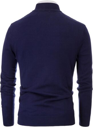 Кардиган чоловічий PJ PAUL JONES з рельєфним в'язанням, на блискавці та зі стійким коміром, зимова куртка для чоловіків (L, темно-синій)