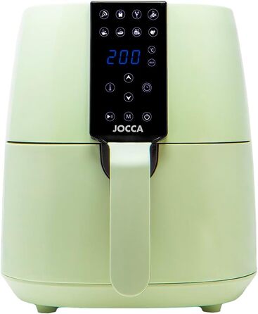JOCCA Аерофритюрниця 3,8 л зелена, без олії, таймер, регульована температура, 1450 Вт, для здорового приготування