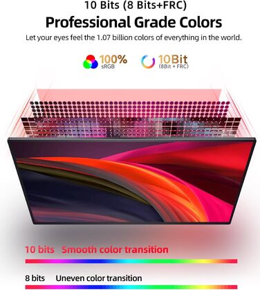 Монітор UPERFECT 2K 144Hz 16 дюймів: Портативний дисплей QLED з Mini HDMI та USB-C для ПК, ноутбука, телефону, Xbo, Switch, PS4/5 (VESA)