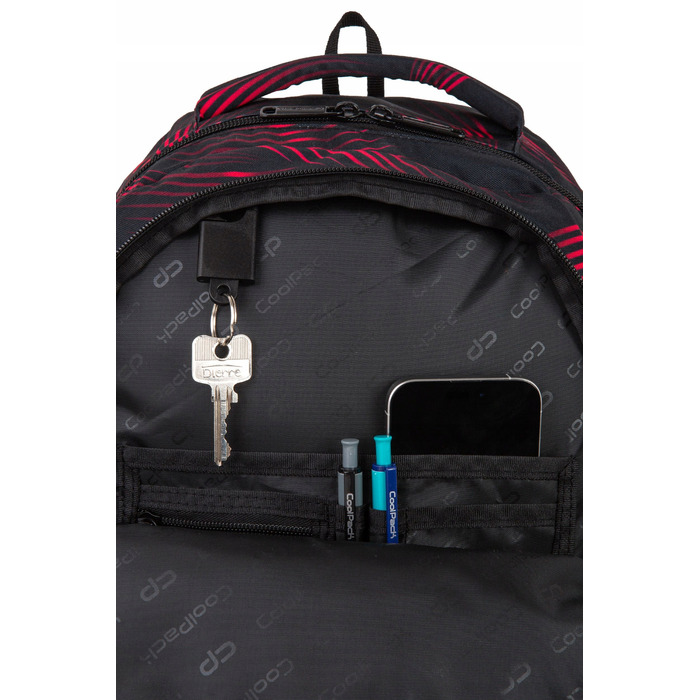 Багатофункціональний шкільний рюкзак CoolPack, чорно-червоний, 23 л