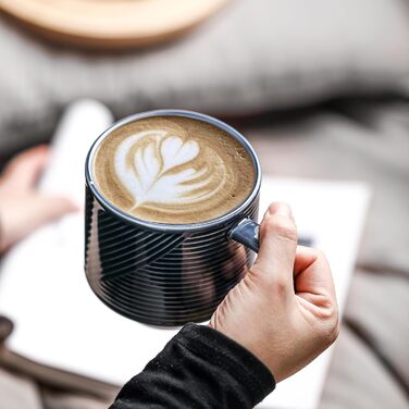 Набір кавових чашок з підставкою, 4 шт. (370 мл, морська синя)