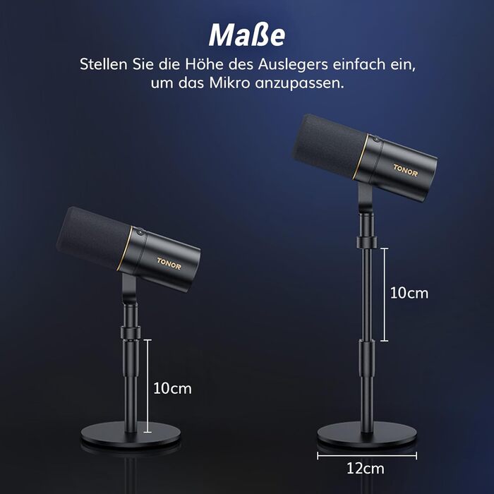 TONOR TD520: USB/XLR мікрофон для запису, геймінгу та стрімінгу. Чорний, з підставкою та кнопкою Mute.