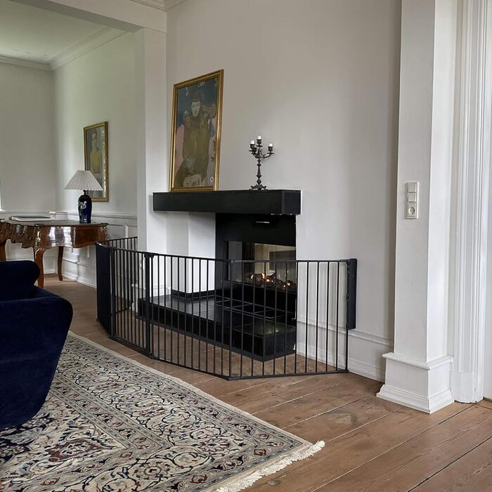 BabyDan Flex XXL - захисний бар'єр для каміну та сходів, 90-350 см, чорний, виробництво Данія
