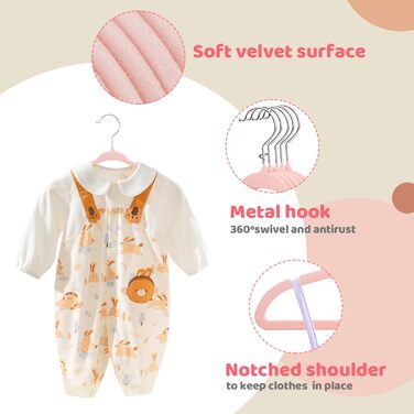 Набір вешалок для дитячого одягу ManGotree з оксамитовим покриттям (30 шт.)