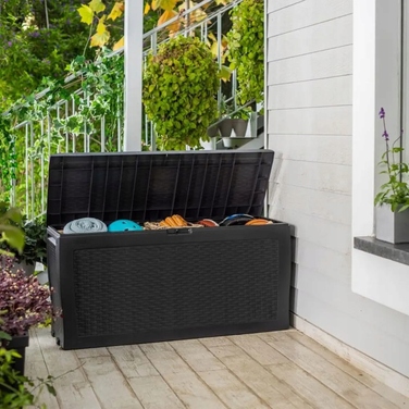 Садова скриня KETER Samoa Rattan Box 270 л, антрацит