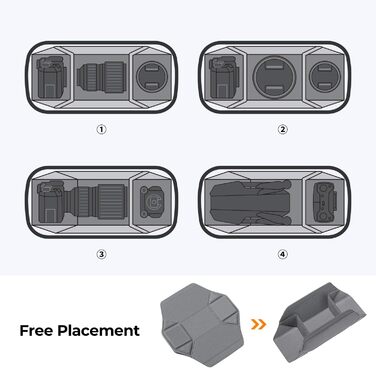 Рюкзак для камери K&F Concept, фотосумка, сірий (M), сумісний з Canon/Nikon/Sony/DJI Mavic