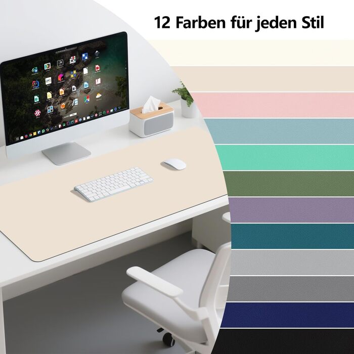 Підкладка на стіл Zindoo XL 100x40 см Бежева - захист від подряпин, килимок для миші, водостійка, довговічна