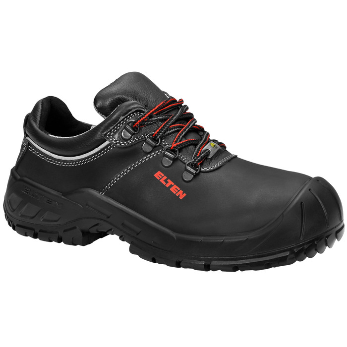 Робочі черевики ELTEN Renzo Low ESD S3, шкіряні, з металевим носком, легкі, міцні, 41 EU, чорні (для жінок та чоловіків)