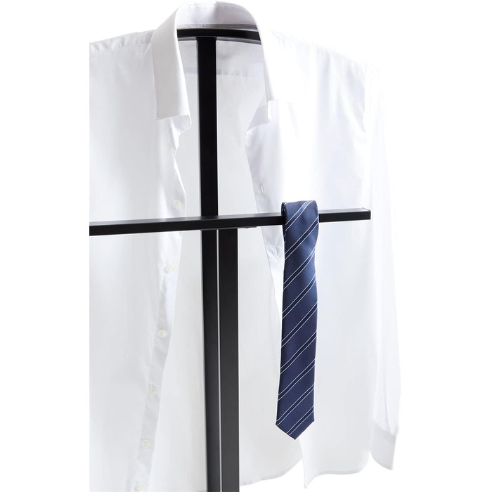 IDIMEX Metal Butler Scott, lacquered - elegant valet with trouser press, beautiful lady's valet with clothes hanger (Black)