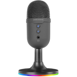 Мікрофон Mars Gaming MMIC-XT: Професійний студійний мікрофон з кульковим кріпленням, поп-фільтром та антишоком, 192Khz/24-bit, Чорний