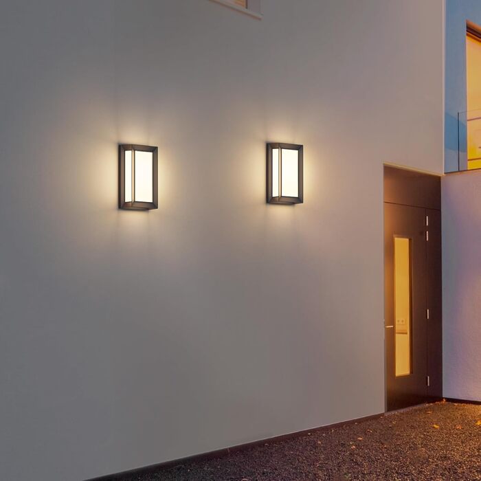 Крізьстінна лампа Klighten, IP65, 60W, 3000K, чорна, для вулиці та дому