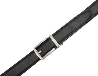 Чоловічий шкіряний ремінь на пряжці з автоматичним закриттям, 35 мм, білий, 130 см (E-schwarz)